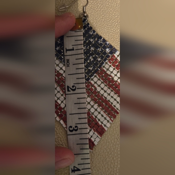 American Flag Mesh Earrings - Picture 4 of 4